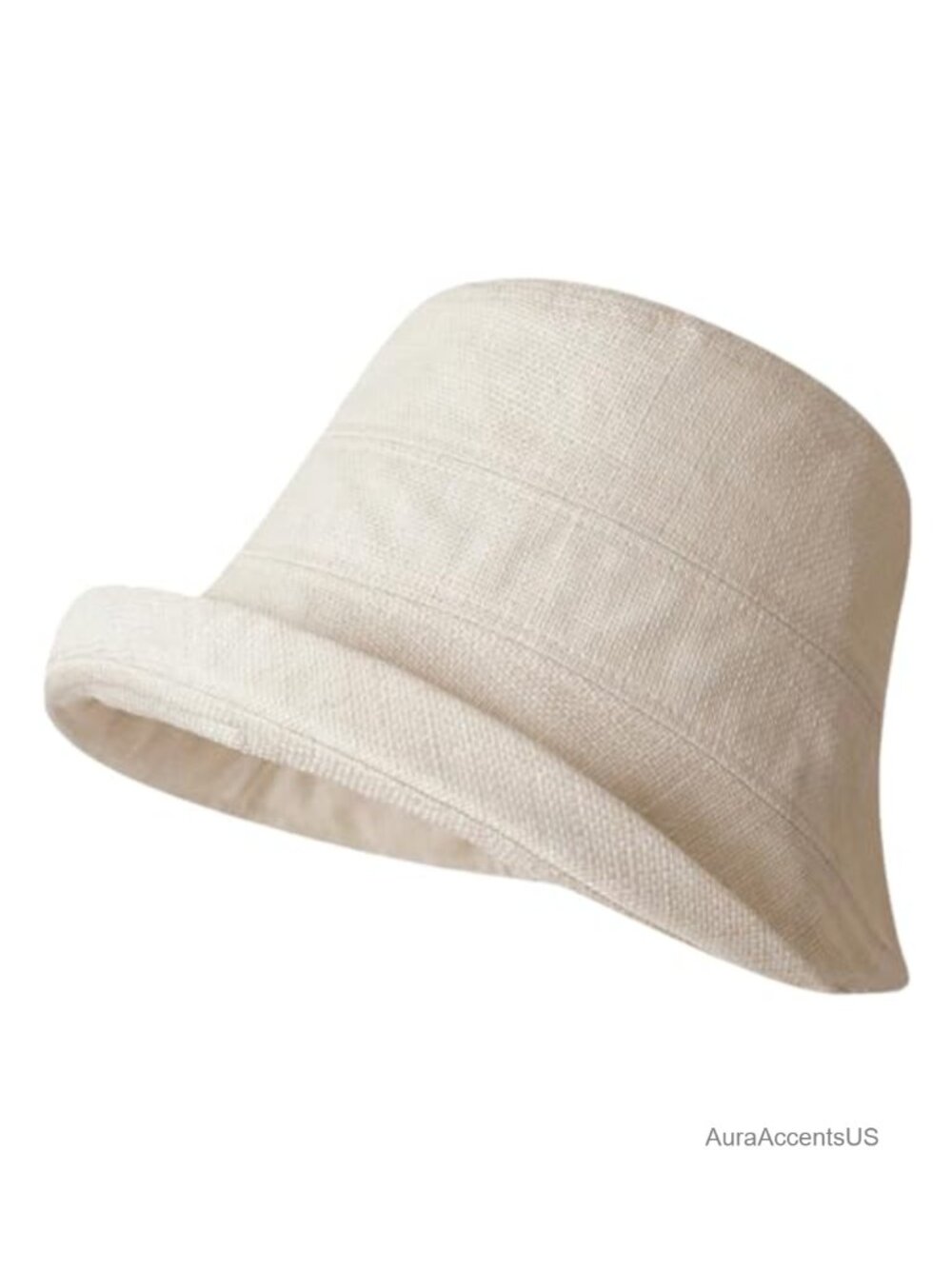 Linen Bucket Hat Breathable Cloche Sun Hat Foldable UV Protection
